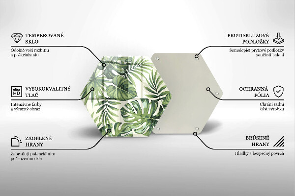 Tagliere in vetro Monstera lascia l'illustrazione