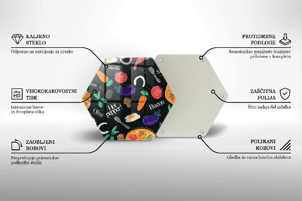 Tagliere in vetro Illustrazione del cibo