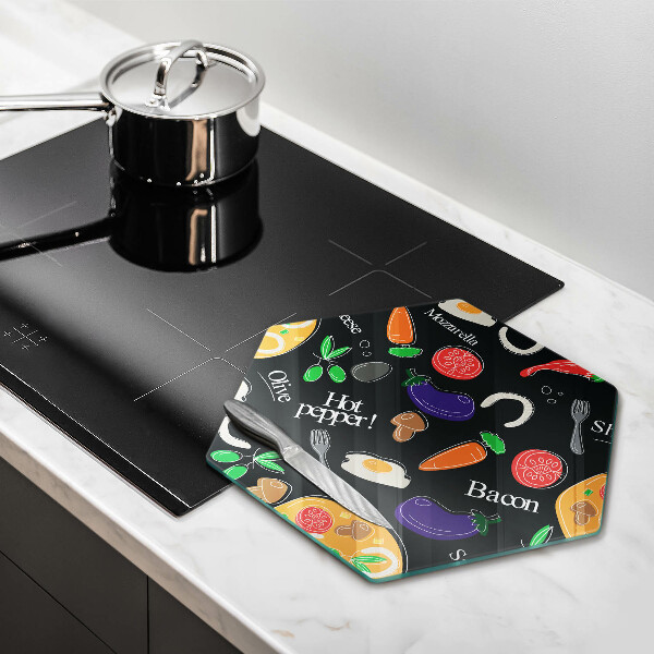 Tagliere in vetro Illustrazione del cibo