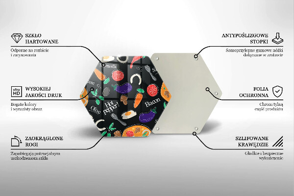 Tagliere in vetro Illustrazione del cibo