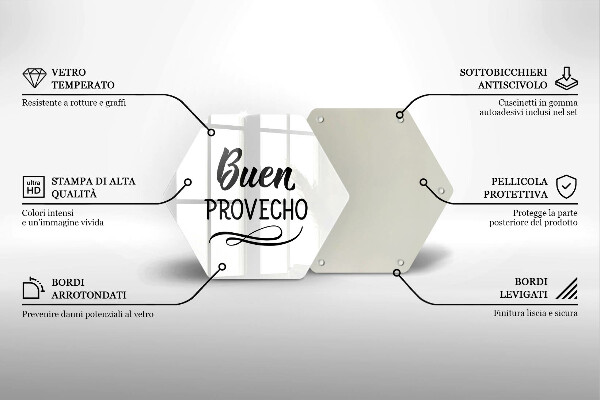 Tagliere in vetro L'iscrizione Buen provecho