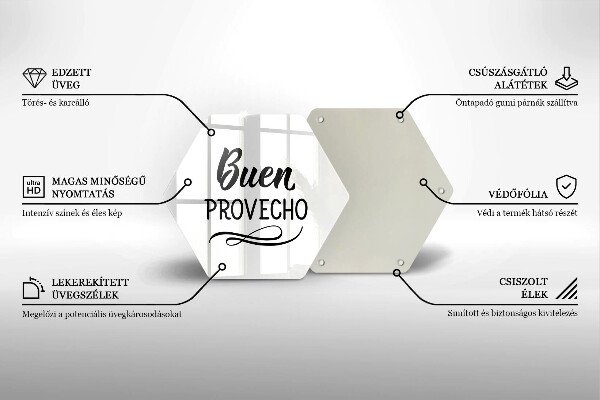 Tagliere in vetro L'iscrizione Buen provecho