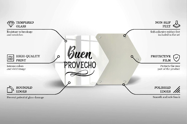 Tagliere in vetro L'iscrizione Buen provecho