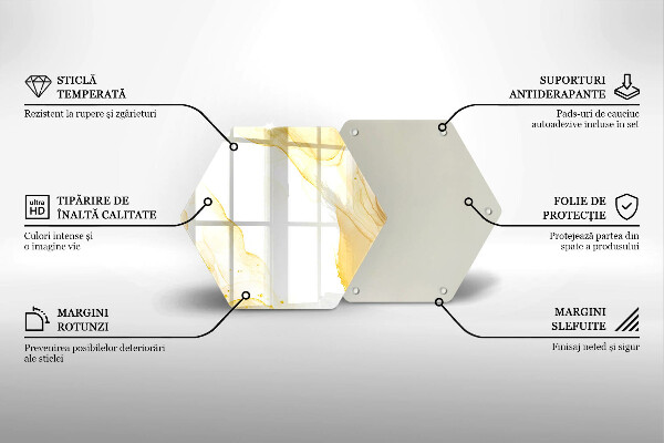 Tagliere in vetro Astrazione dorata