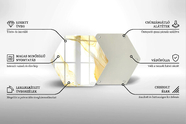 Tagliere in vetro Astrazione dorata