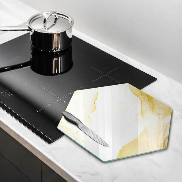 Tagliere in vetro Astrazione dorata