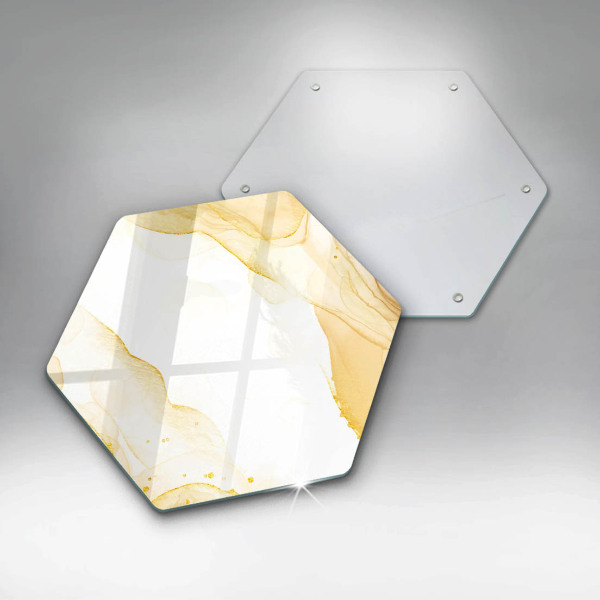 Tagliere in vetro Astrazione dorata