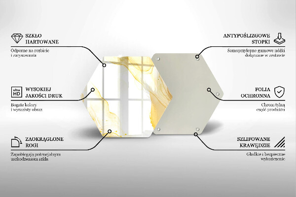 Tagliere in vetro Astrazione dorata