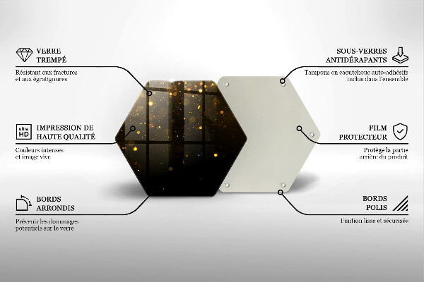 Tagliere in vetro temperato Scintillio d'oro