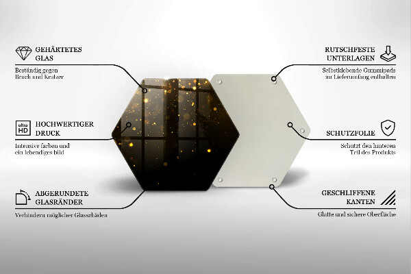 Tagliere in vetro temperato Scintillio d'oro