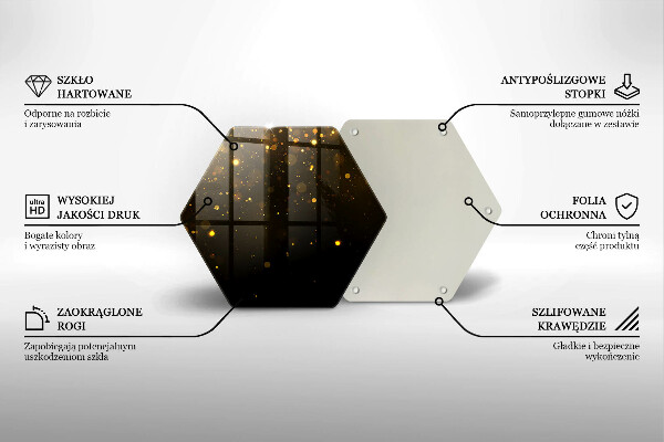 Tagliere in vetro temperato Scintillio d'oro