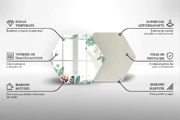 Tagliere in vetro Foglie ad acquerello