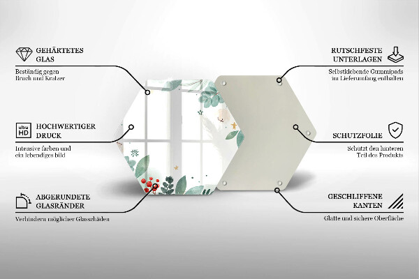 Tagliere in vetro Foglie ad acquerello