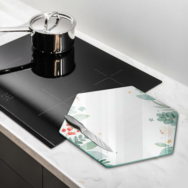 Tagliere in vetro Foglie ad acquerello