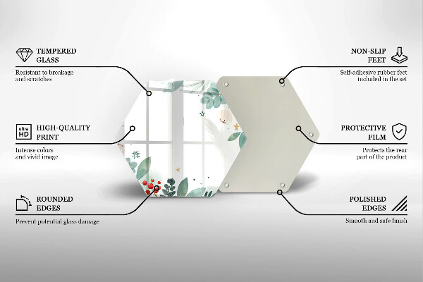 Tagliere in vetro Foglie ad acquerello