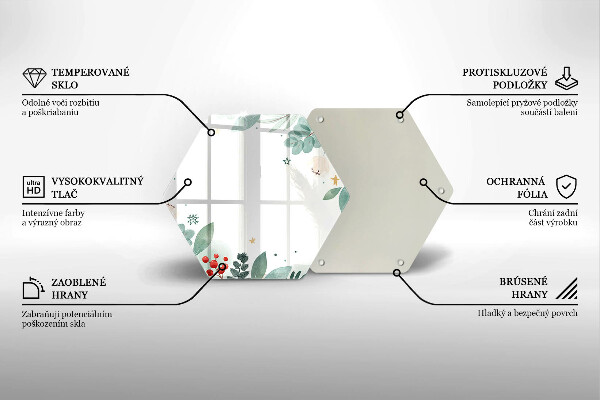 Tagliere in vetro Foglie ad acquerello