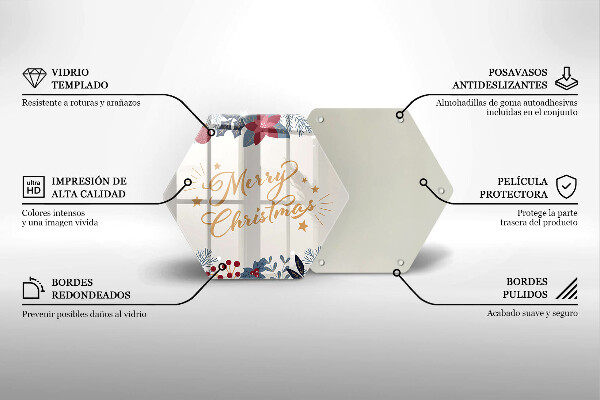 Tagliere in vetro temperato Iscrizione di Merry Christmas