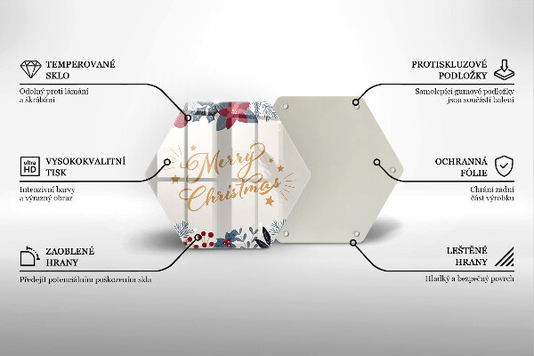 Tagliere in vetro temperato Iscrizione di Merry Christmas