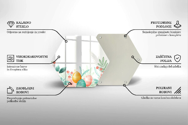 Tagliere in vetro uova di Pasqua
