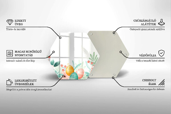 Tagliere in vetro uova di Pasqua