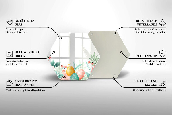 Tagliere in vetro uova di Pasqua