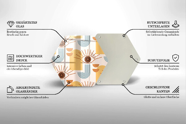 Tagliere in vetro Modello occhi boho