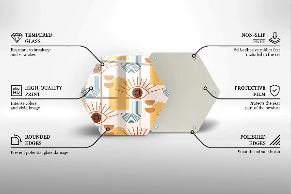 Tagliere in vetro Modello occhi boho