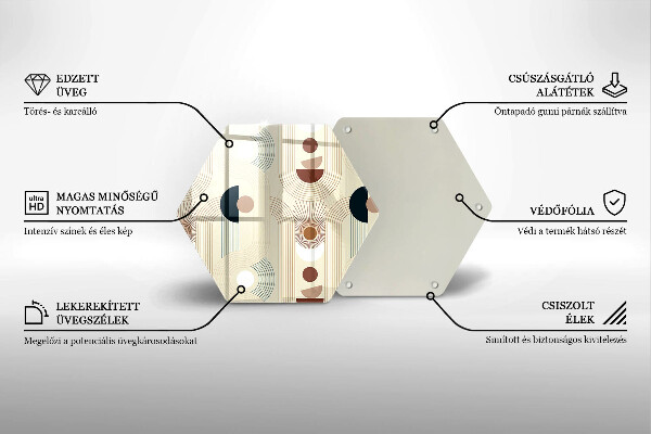 Tagliere in vetro Forme geometriche boho