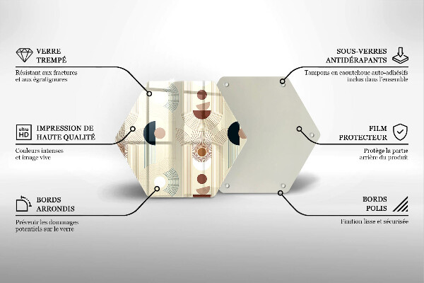 Tagliere in vetro Forme geometriche boho