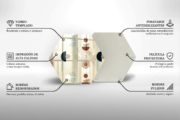 Tagliere in vetro Forme geometriche boho