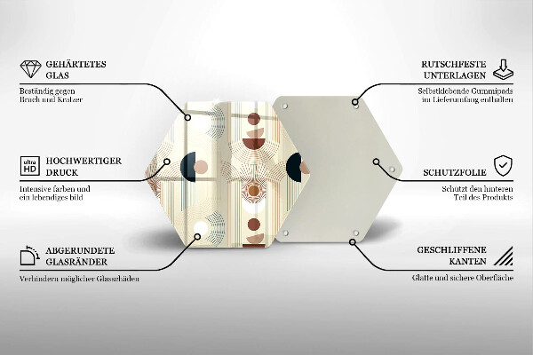 Tagliere in vetro Forme geometriche boho