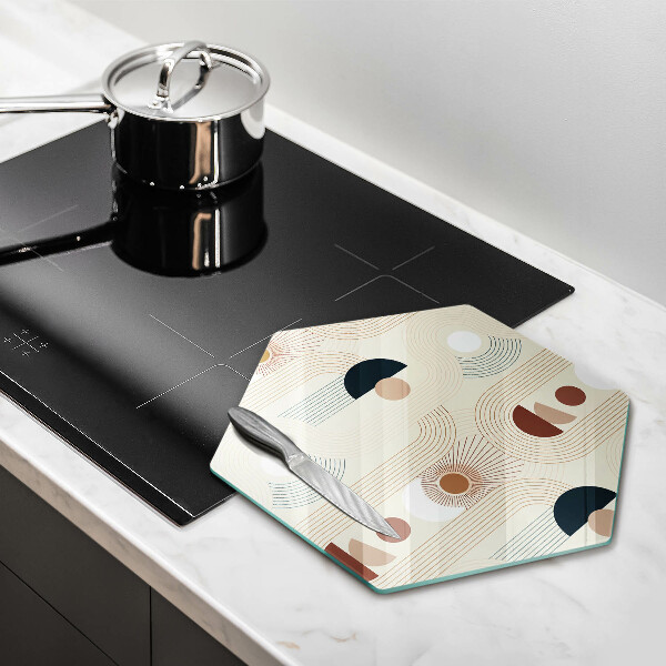 Tagliere in vetro Forme geometriche boho