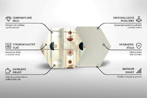 Tagliere in vetro Forme geometriche boho