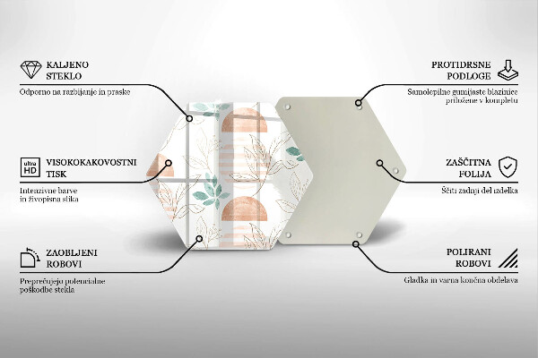 Tagliere in vetro Modello di foglie Boho