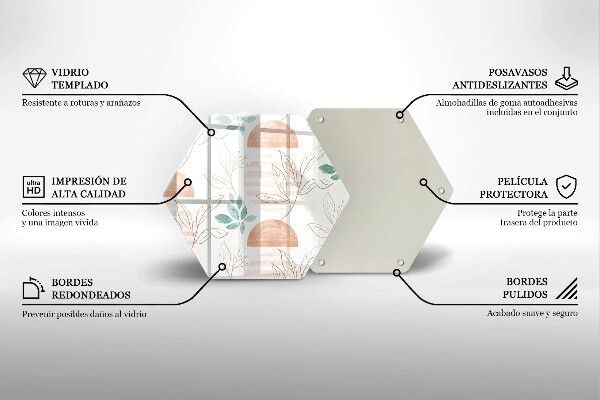 Tagliere in vetro Modello di foglie Boho