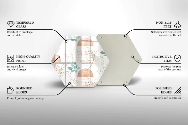 Tagliere in vetro Modello di foglie Boho