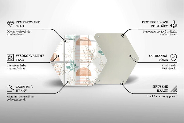 Tagliere in vetro Modello di foglie Boho