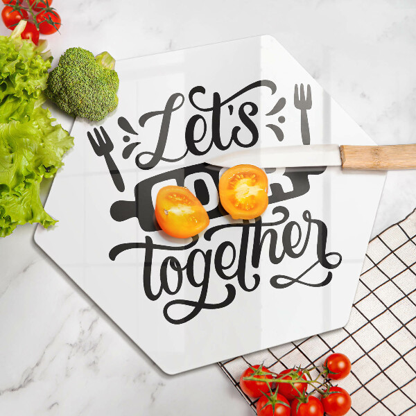 Tagliere in vetro Let's cook together