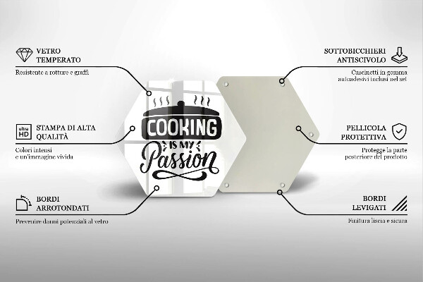 Tagliere in vetro Cucinare è la mia passione
