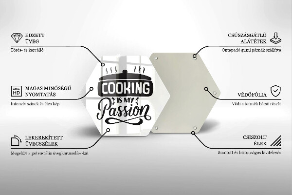 Tagliere in vetro Cucinare è la mia passione