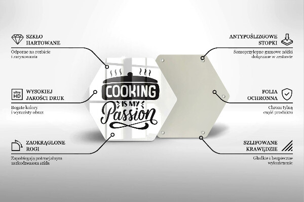 Tagliere in vetro Cucinare è la mia passione