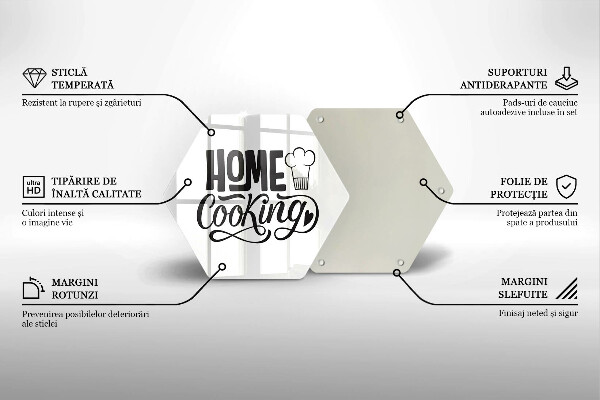 Tagliere in vetro Home cooking