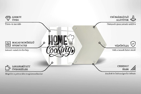 Tagliere in vetro Home cooking