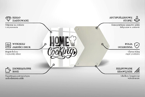 Tagliere in vetro Home cooking