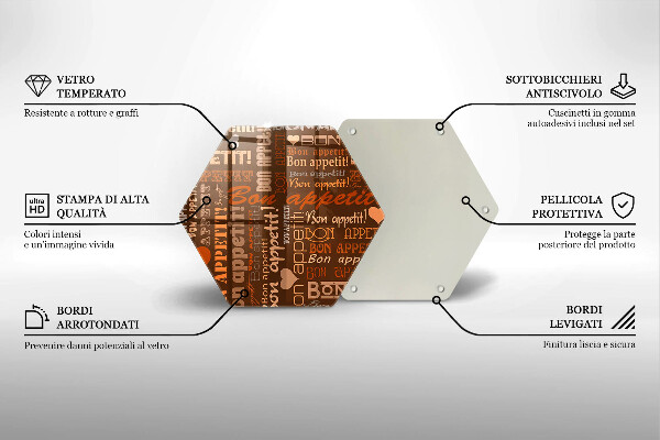 Tagliere in vetro Sottotitoli Bon appetit