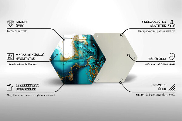 Tagliere in vetro temperato Astrazione turchese