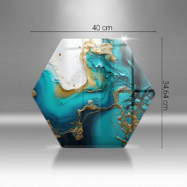Tagliere in vetro temperato Astrazione turchese