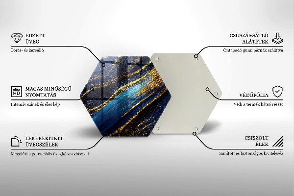 Tagliere in vetro temperato Astrazione blu navy