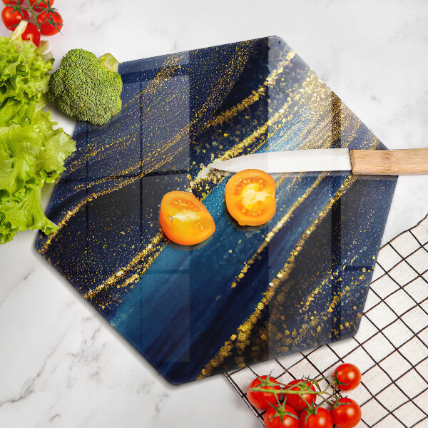 Tagliere in vetro temperato Astrazione blu navy