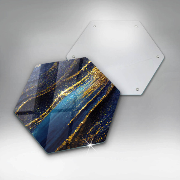 Tagliere in vetro temperato Astrazione blu navy